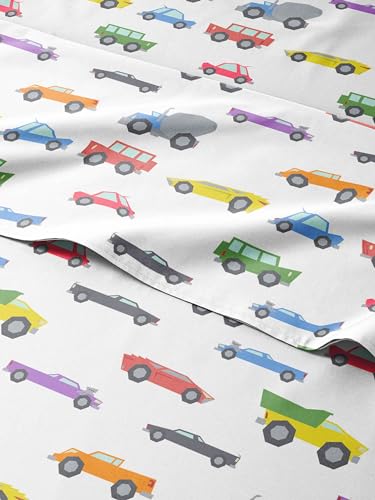 Image of Kids Twin XL Size Cars Bed Sheets - 3 Piece Kids Cars Sheet Set | Cars Themed Bedding, Ultra-Soft, Cute & Cozy, Breathable & Machine Washable, Kids Bed Set for Boys, Girls, Teens & Toddlers