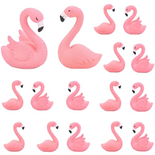 20 figuras de flamenco en miniatura para magdalenas de Pascua, mini decoraciones de pastel de flamenco, para fiesta de flamenco, novia, boda, decoración de jardín