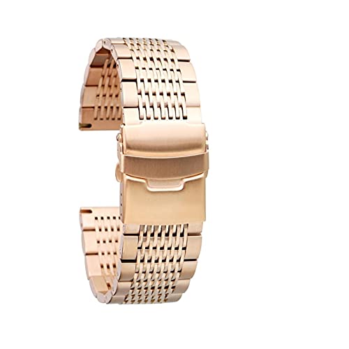 Sangle de remplacement 22mm en métal bleu pour montre connectée active