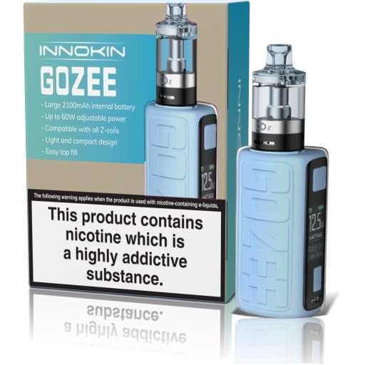 GOZEE Vaping Kit, Compact Design, Improved Battery Life, Advanced Features, 2mL Capacity, GO Z Tank, E Cigarette, E Cig, Starter Kit, No Nicotine (Blue)