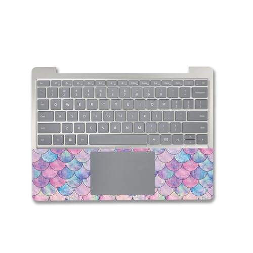 Image of MightySkins Carbon Fiber Skin Compatible with Microsoft Surface Laptop Go 3 (2023) Full Wrap Kit - Mermaid Scales | Protective Durable Textured Carbon Fiber Finish | Made in The USA