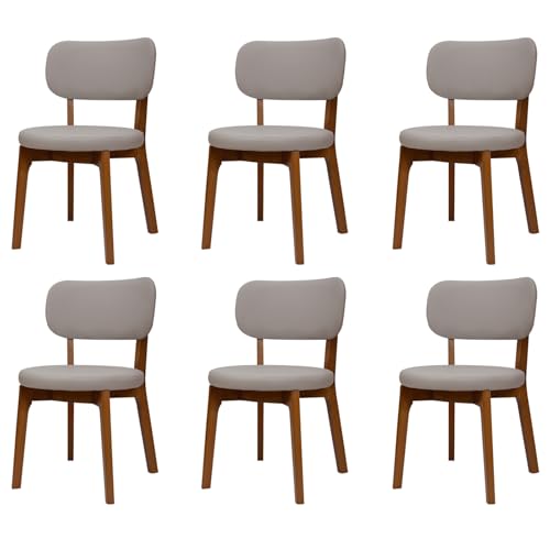 El Mejor Listado de Comedor Moderno 6 Sillas , listamos los 10 mejores. 47 Juego de 6 sillas de Comedor Estilo Moderno de Mediados de Siglo, Piel sintética, Asiento Redondo Acolchado y Respaldo Curvo, para Cocina y Sala (6, Gris, Cuero (77cm))
