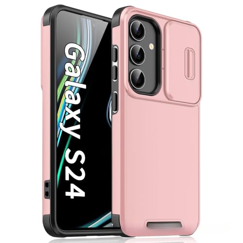 OJ8K New Case for iPhone 15 Pro Max/14/13 pro/12/16promax with Camera Lens Cover, with Ring Holder Kickstand, fit Magnet Car Mount, for iPhone 16 Plus Bumper (S22,Pink)