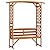 Outsunny Patio Garden Bench Arbor Arch with Pergola and 2 Trellises, 3 Seat Natural Wooden Outdoor Bench for Grape Vines & Climbing Plants, Backyard Decor, Brown
