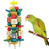 Atractivo juguete masticable para pájaros: los loros son muy sensibles visualmente; los colores brillantes los atraerán; estos juguetes masticables para loros con colores brillantes atraerán fácilmente la atención de los loros en poco tiempo, jugarán con estos juguetes durante mucho tiempo todos los días, mantendrán a tu loro ocupado, menos destructivo y más divertido