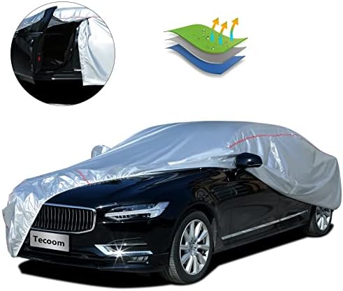 Tecoom Hard Shell Oxford Material Door Shape Zipper Design Waterproof UV-Proof Windproof Car Cover for All Weather Indoor Outdoor Fit 201-210 Inches Sedan Tecoom Hard Shell Oxford Material Door Shape Zipper Design Waterproof UV-Proof Windproof Car Cover for All Weather Indoor Outdoor Fit 201-210 Inches Sedan