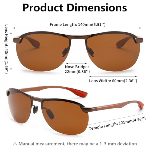 FEISEDY Mens Sports Polarized Sunglasses UV Protection Sunglasses for Men Al-Mg Metal Frame with Spring Hinge B01633