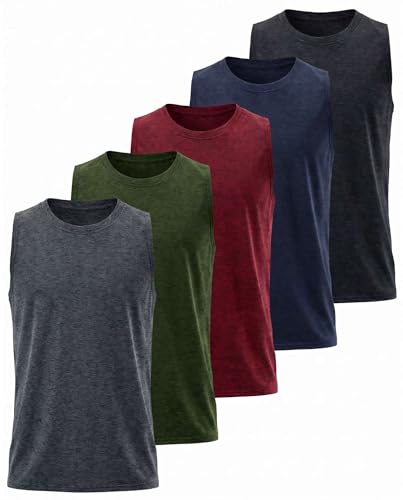 Real Essentials Boys Dry-Fit Tank Tops 5-Pack