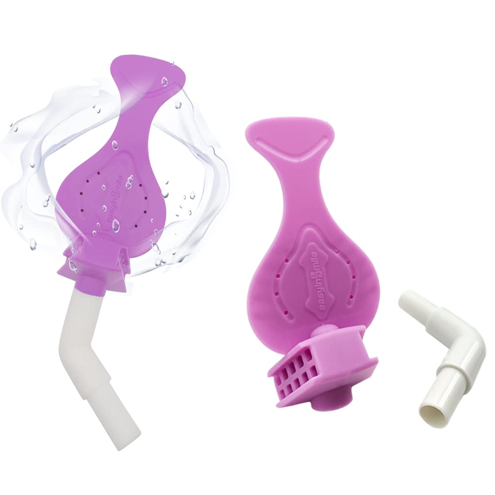 Easyinsmile 2PCS Dental Suction Shield Bite Blocks with Saliva Ejector, Spit Isolation Device Mouth Props with HVE Suction Tube