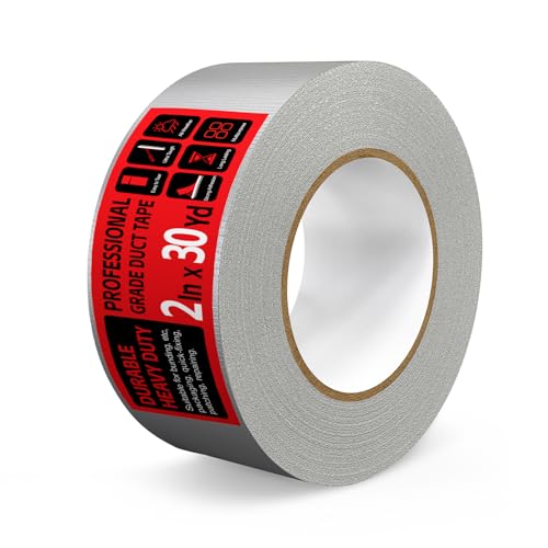 Image of Duct Tape Heavy Duty - 2 Inch x 30 Yard, Strong Adhesive and No Residue, Waterproof Duct Tape Tearable for Indoor or Outdoor Binding and Packing Projects, Multi Purpose Repairs (Gray)