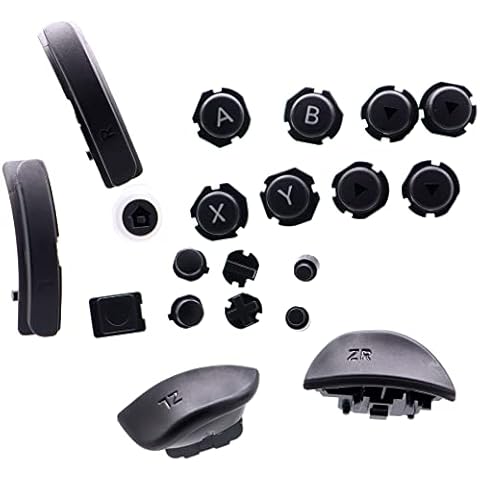 Deal4GO FULL Buttons set L R ZL ZR A B X Y SR SL Home & Capture Trigger Button Replacement for Nintendo Switch & Switch OLED Joy-con Controller - Black Cover