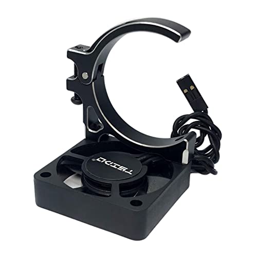 Ventilateur de Refroidissement pour Moteur Brushless RC avec Support Métallique Dissipateur Thermique Accessoire pour Voiture Simulée Adapté à La Comp, Support Simple Noir