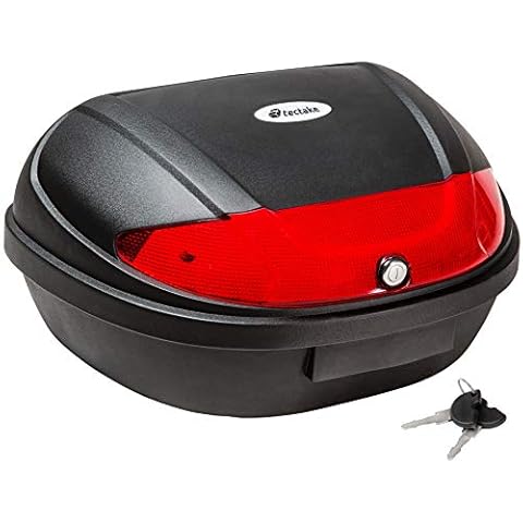 TecTake Baúl de Moto XXL para 2 Cascos Cover