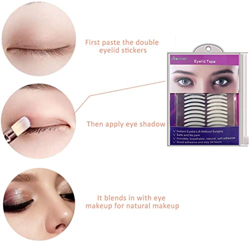 Miniatura 3 de 400 cintas pequeñas para párpados invisibles (pegajosas en un lado), calcomanías de fibra médica para párpados, levantamiento instantáneo de