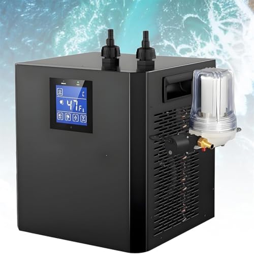 Chłodziarka do wody do kąpieli lodowej, 600W chłodziarka do wody do zimnej kąpieli z zewnętrznym filtrem i zanurzalną pompą, uniwersalny system chłodzenia z wyświetlaczem LED