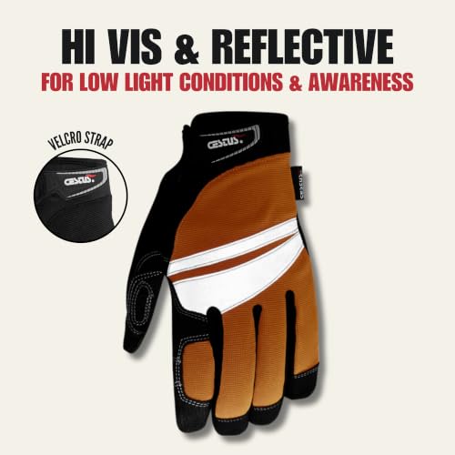 Image of Cestus 6085, 50 Pack Hi Vis Orange Safety Work Gloves, Medium