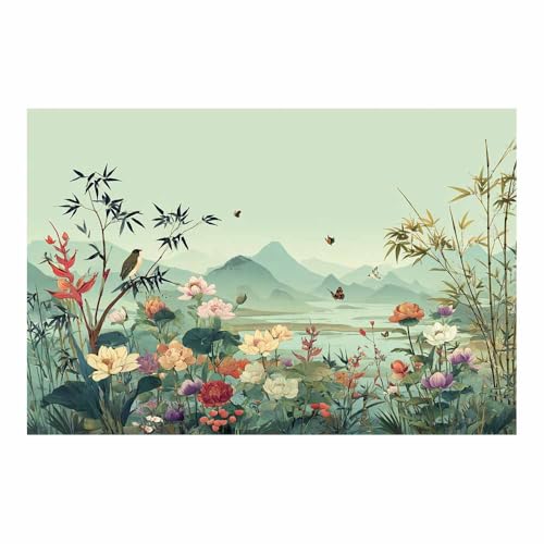 Toile murale minimaliste beaux-arts nature branche verte 50x70