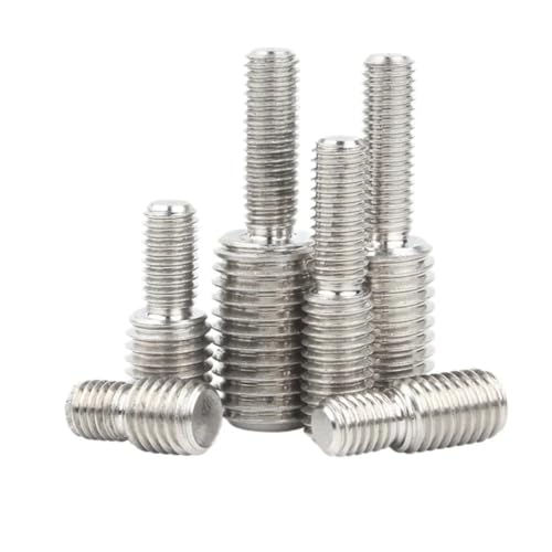 Cilky 1/2/5pcs 304 Stainless Steel M3 M4 M5 M6 M8 M10 M14 M16 Thread Adapter Male to Male Conversion Double Head Transfer Screw Bolt Metal Screws (Size : 5x15-8x15-5pcs)