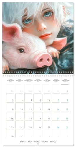 Mangas – Des amitiés animales (Calendrier mural carré 2026 30 x 60 cm (ouvert)) Calendrier double avec une page pour vos prises de notes: La magie des Mangas (CALVENDO Art)