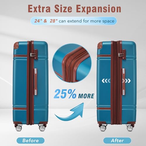 image for Merax Luggage Set 2 Piece Suitcase Set with Cosmetic Case Expandable S