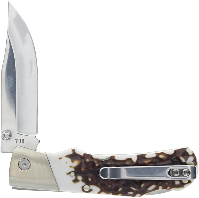 Uncle Henry 7UH Next Gen Staglon Folding Blade with 3" 7Cr Steel Blade, Staglon Handle, for Hunting, Camping, Outdoors, and EDC