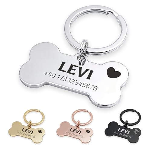 FELLSOCKE Hundemarke mit Gravur aus Edelstahl, Individuell...