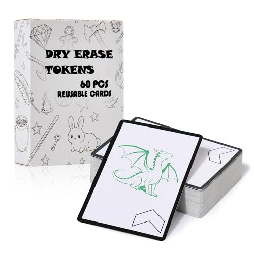MTG Dry Erase Tokens Set of 60 Reusable Double-Sided Blank Cards
