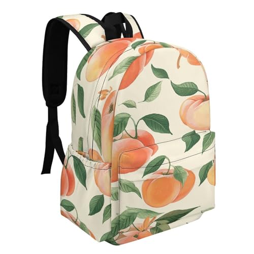 Peach Printed Backpack Water-Resistant Pack Stylish Bag Lightweight Travel Backpack2