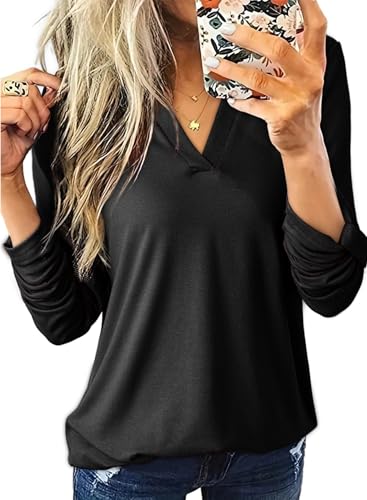 Image of Dokotoo Womens Tops Plaid Cotton Cuffed 3 /4 Sleeve Shirts Blouses