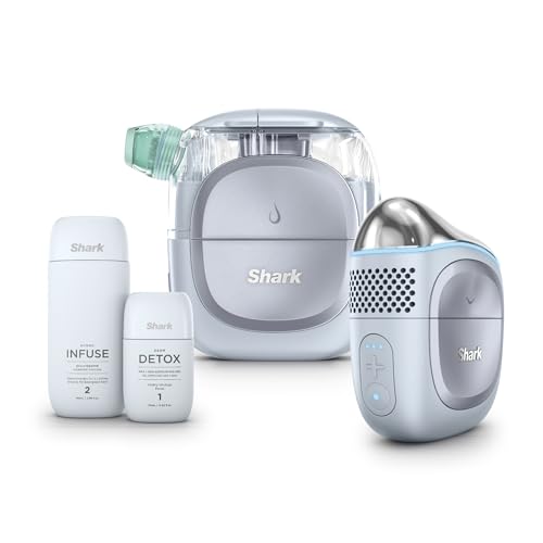 Shark FacialPro Glow at-Home Hydro-Powered Facial System with DePuffi Hot & Cold Therapy – Professional Spa Skincare Device for Pore Cleansing, Hydration, & Radiant Glow, Blue, FH320