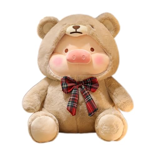 AKFJP 豚 ぬいぐるみ 豚 クッション クマ 帽子 ぶた おもちゃ 抱き枕 かわいい昼枕 柔らかい 睡眠枕 インテリア 縫い包み 動物 人形 クリスマス お祝い 誕生日 プレゼント ふわふわ 贈り物 人気 キッズパーティー用品 置物 カーキ 60cm