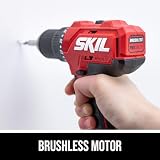 SKIL PWR CORE 20 Brushless 20V 1/2-Inch Drill Driver Kit, Includes 2.0 Ah Battery and Charger - DL6280B-10