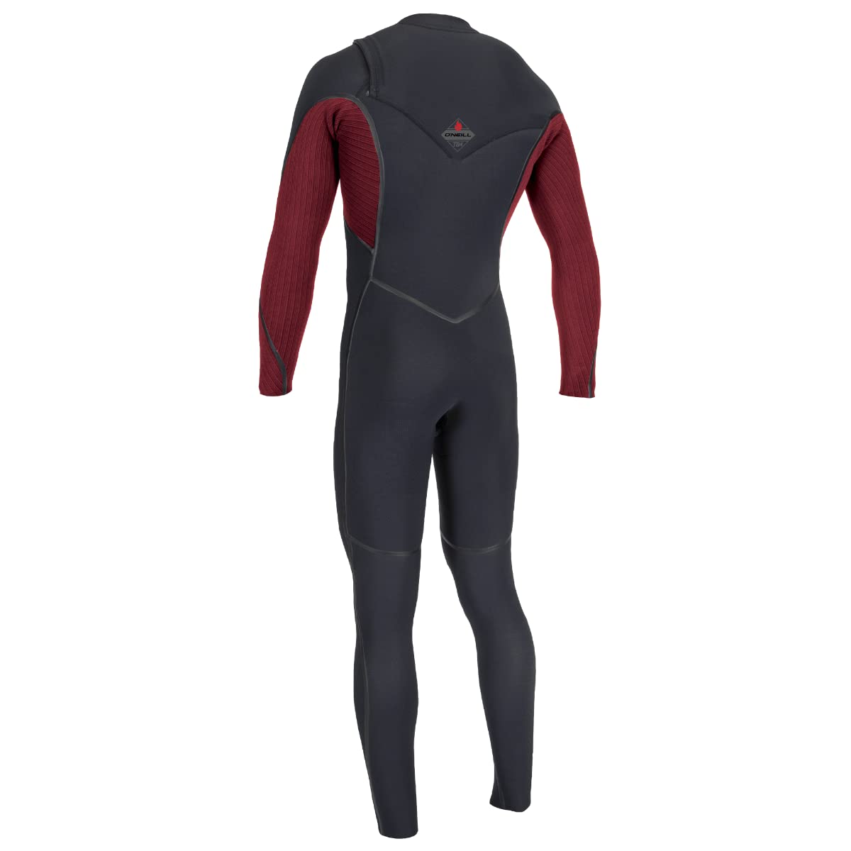 O'Neill Mens Hyperfreak Fire 3/2mm+ Chest Zip Wetsuit 5511 - Black/Dark Red