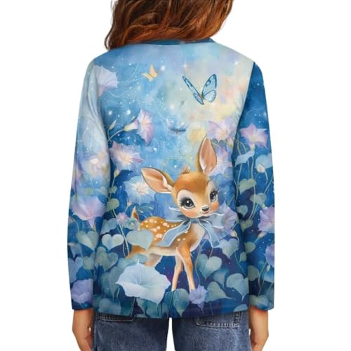 Image of Long Sleeve Shirts for Girls Winter Tops 3-16t Cartoon T Shirts for Fall Clothes