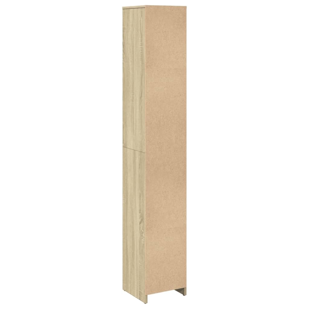 Armario de Baño vidaXL Madera contrachapada Color Roble 30x30x183,5 cm, Armario de Almacenamiento de Baño