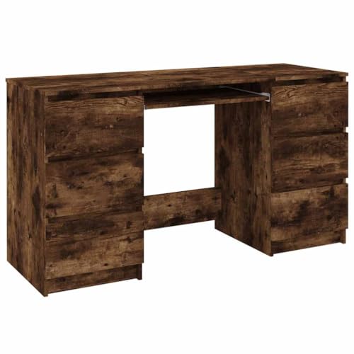 vidaXL Bureau Table d'Ordinateur Table de Travail avec Tiroir Meuble de Rangement Intérieur Chêne...