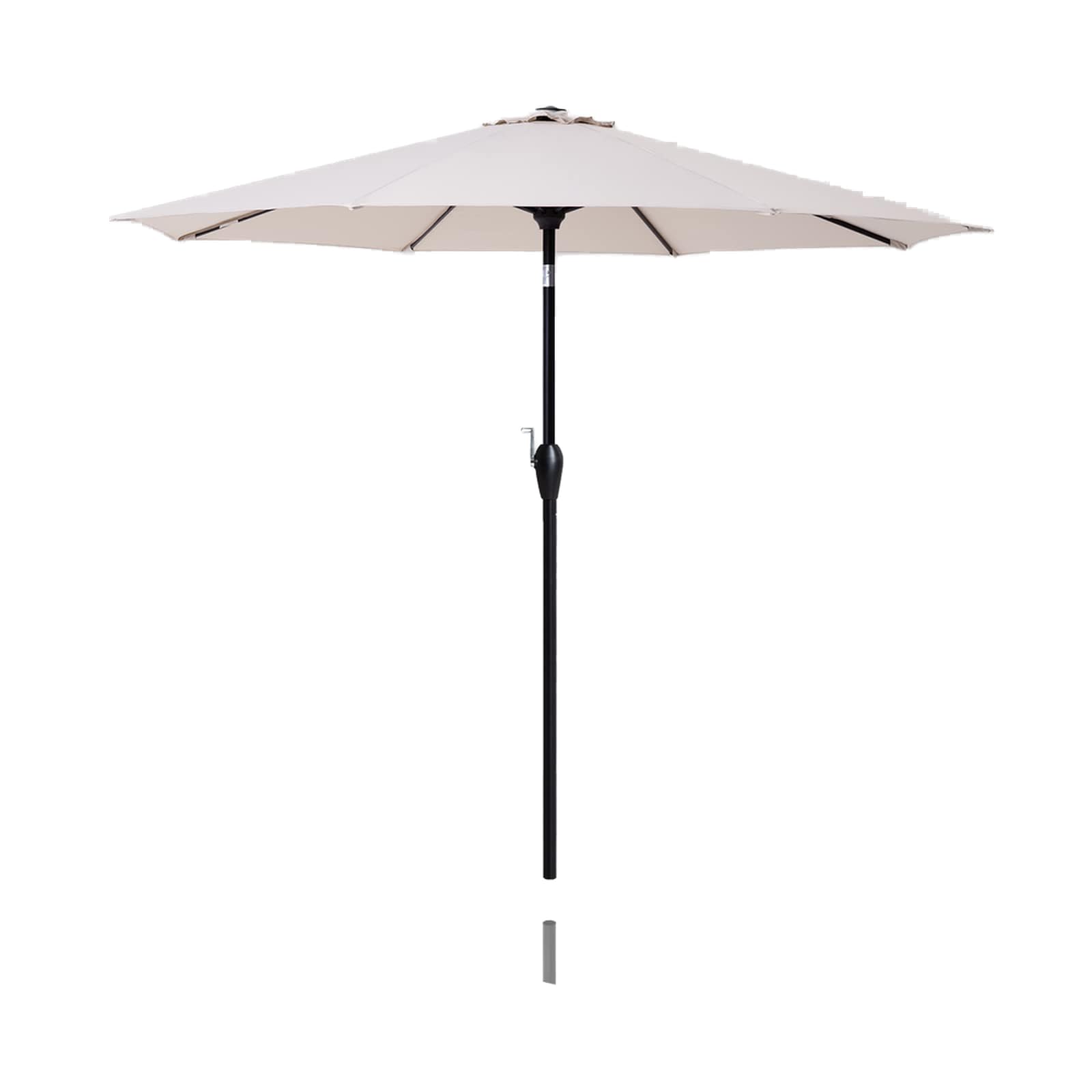 Tempera Striped Patio Umbrellas Outdoor Table Market Umbrellas with Crank & Pust Button Tilt|Auto-Tilt, 8 Steel Ribs, High Color-Fastness Canopy