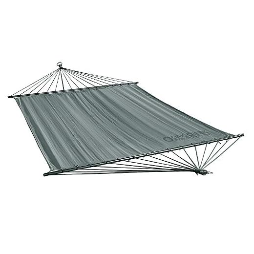 Oak Creek Rest Easy Backyard Replacement Hammock. Outdoor, 2 Person, Double with 450 Pound Capacity. 11 FT Long, Heavy-Duty Nylon with Collapsible Aluminum Spreader Bars. Includes Storage Bag.