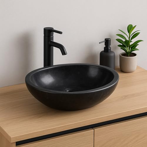 Lendo Online Vasque à poser en marbre ovale 60x40 ou 40x30 cm – Lavabo salle de bain en pierre...