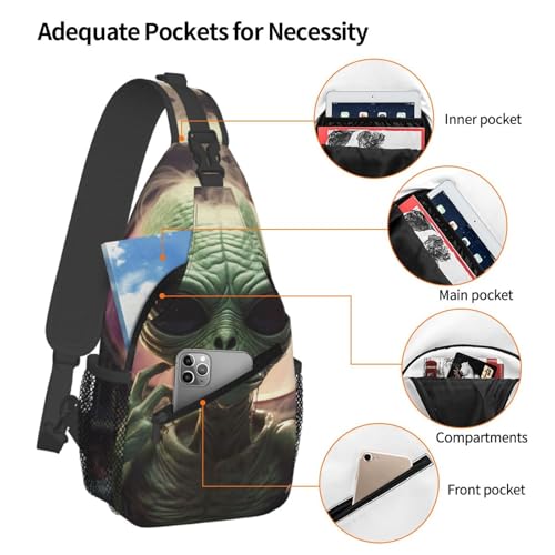Bolso tipo sling unisex negro para senderismo y viaje miniatura 3