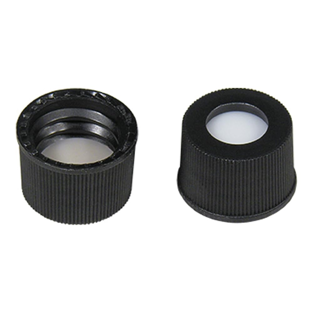 MACHEREY-NAGEL 702045 - Chiusura a vite Ncek, N10, incollata, polipropilene, nero, foro, silicone/PTFE, w/bg, diametro 1,5 mm, confezione da 100 pezzi