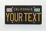 California US USA License Plate Number Plate Embossed Custom Boxes for Dates Stickers Black (Boxes...