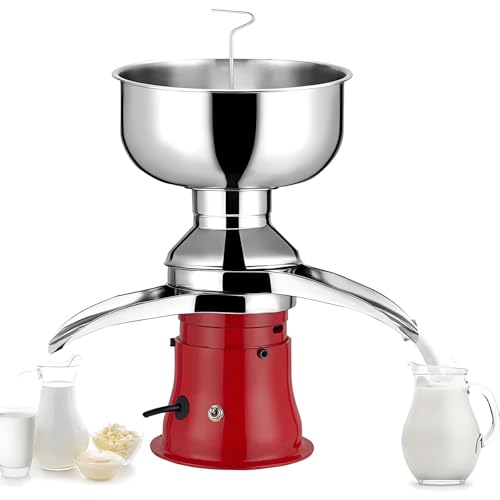 Separador de Crema,Separador de Crema eléctrico de Acero Inoxidable de 50l/h,Separador para quesería,desnatador de Leche, 10 500 RPM para convertir Leche cruda o Entera en Crema y Leche desnatada.