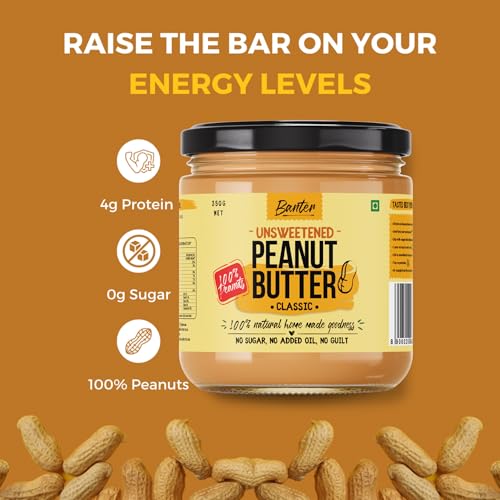 Image of Classic Peanut Butter | Smooth & Creamy | 100% Roasted Peanuts | No Added Sugar, No Palm Oil | Protein-Rich Spread | 350 g