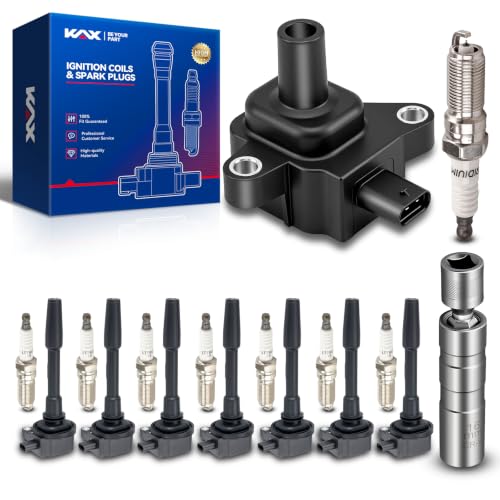 Image of KAX Ignition Coils & Spark Plugs Set Fit for Ford F-150 2018-2020 5.0L | (w /tool) Mustang 2020, 2023 5.0L UF835 94862