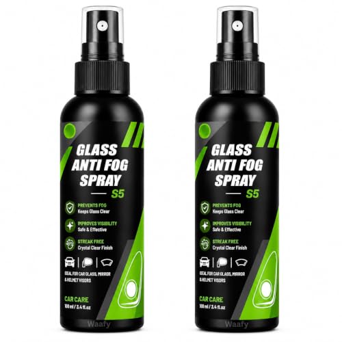 Image of Oil Film Cleaning Brush & Car Glass Cleaner Anti-Fog Spray | Windshield Defogger & Stain Remover for Interior & Exterior | Anti-Mist, Oil Stain Remover for Car Windows, Mirrors & Glass (2pc - Spray)