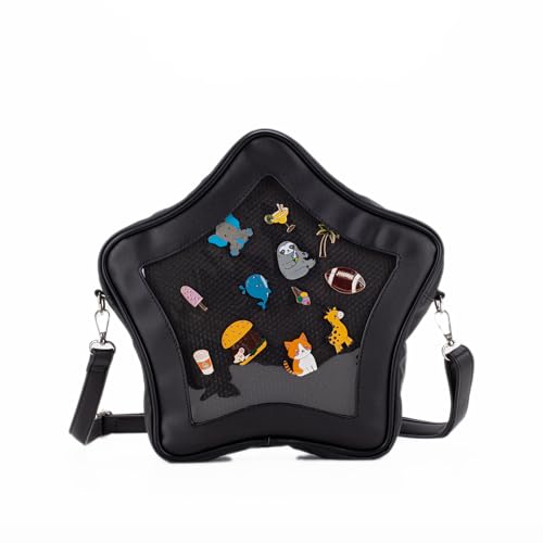 Star Ita Bag Stars Purse Pins Crossbody Bag Cute Aesthetic Y2K Ita Insert Display Handbag PU Leather Daily Use