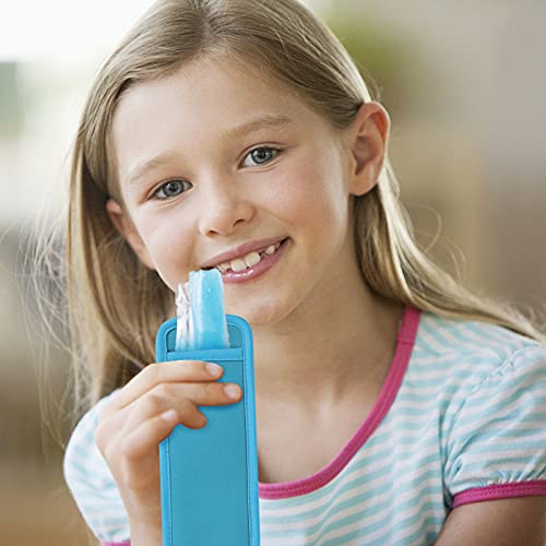 vorey 24 Pack Anti-freezing Popsicle Holders Full Length Freezer Ice Pop Sleeves for Kids Reusable Popsicle Bags Neoprene Fabric 8 Colors