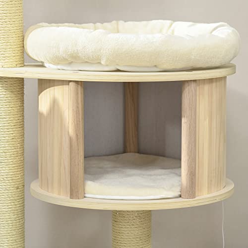 Pawhut 3-Level Cat Tree With Sisal Scratching Posts, Fun Cat Badminton Toy For Playing, Soft Cushions, & Play Areas #TOP7