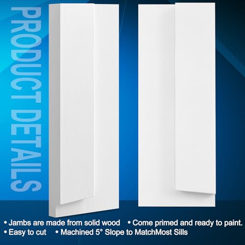 CroBlissful 1 Set 12 Inch L x 4-9/16 Inch W x 1-1/4 T Exterior Door Frame Rot Repair Kit Jamb Paintable Wood Rotted Repair Kit for Exterior Door Frame